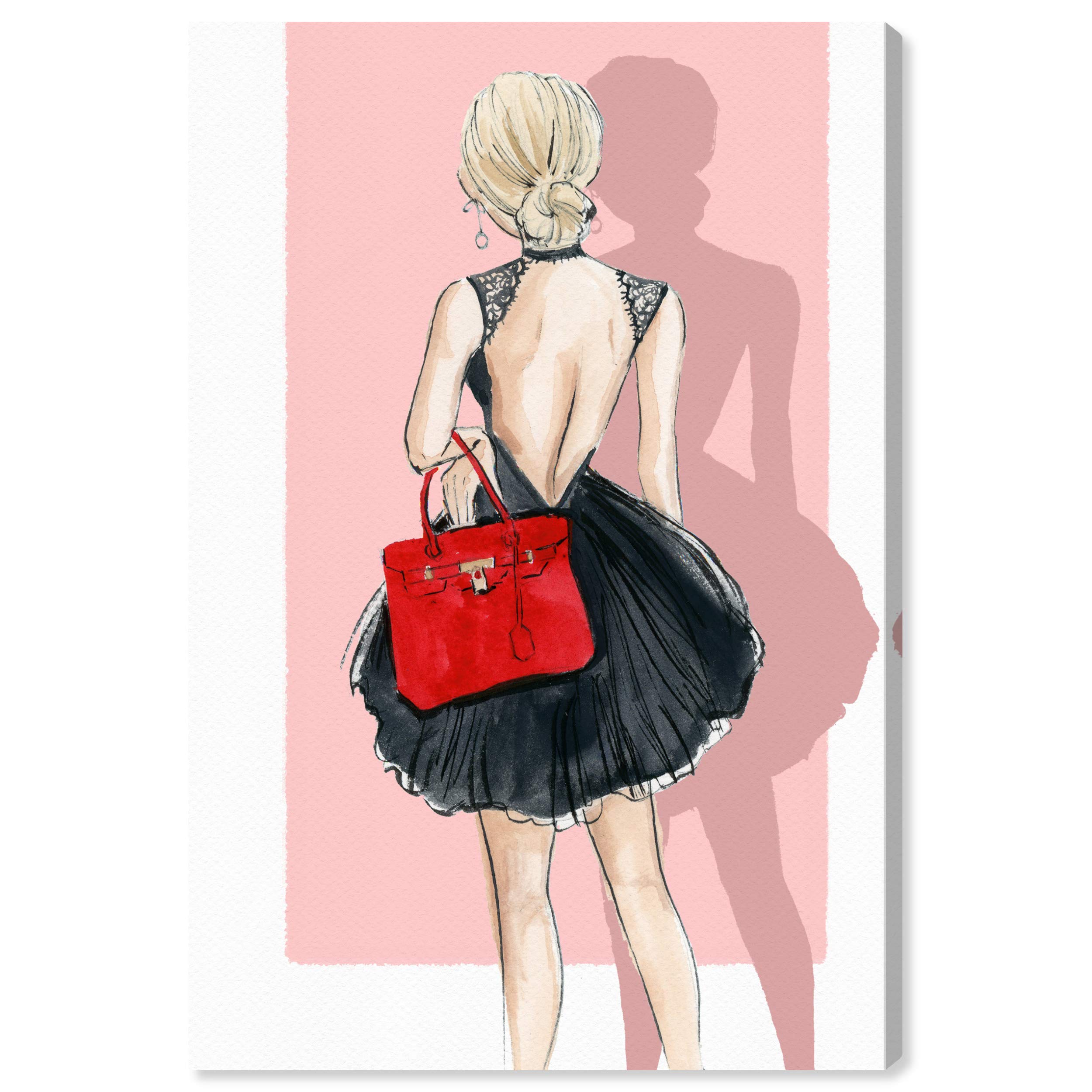 The Oliver Gal Artist Co.The Oliver Gal Artist Co. Oliver Gal Show Party' Black Fashion Wall Art Print Premium Canvas, 10" x 15" Pink