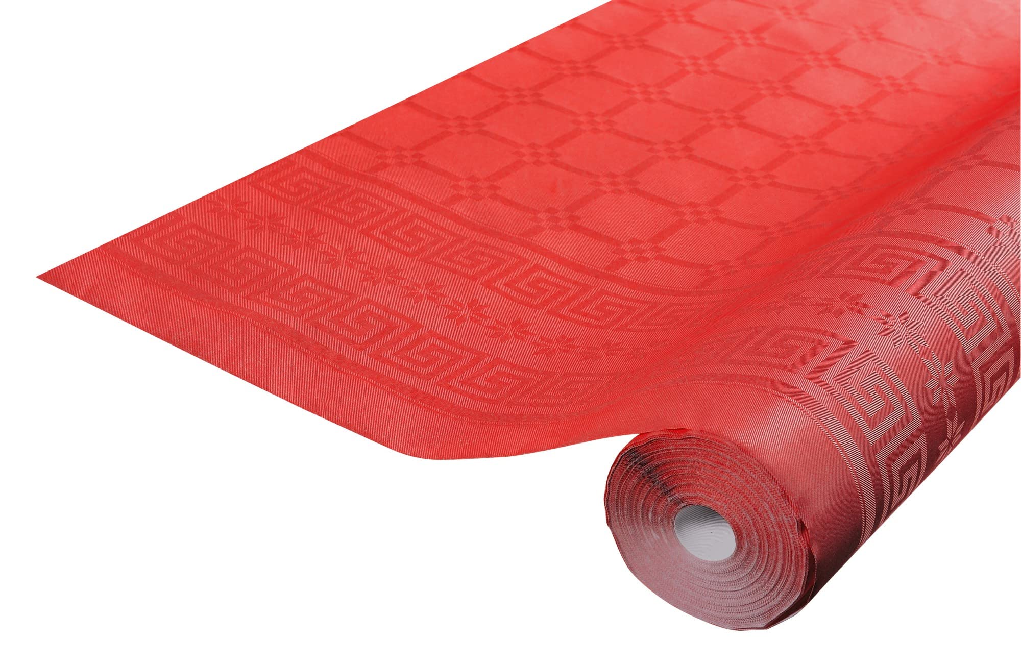 Pro Nappe 12 Manteles Desechables Papel Efecto Damasco Rollo 6x1.18m Rojo