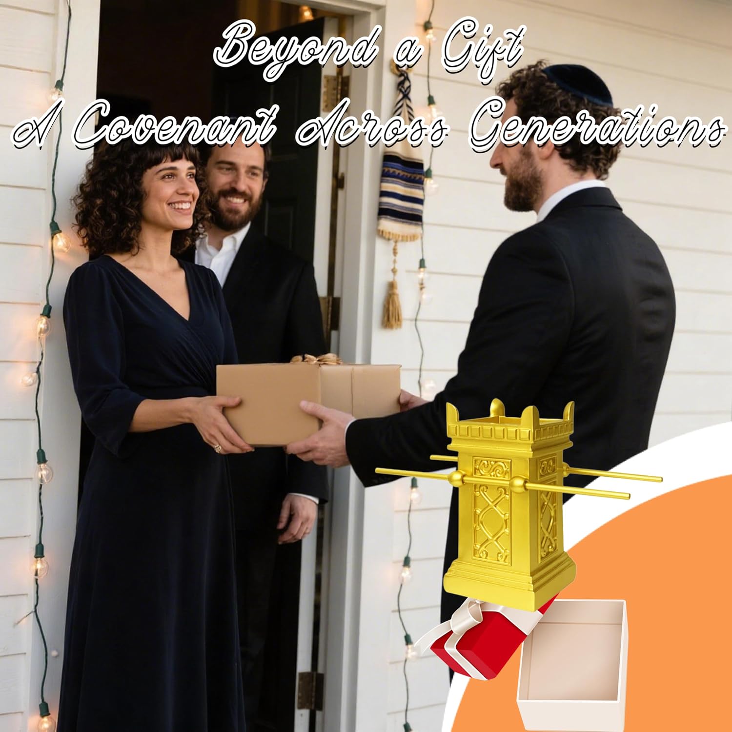 The Ark Series- Biblical Ark of Covenant Religious Ornament with Hebrew Engravings for Church Altar & Christian Home Decor (Altar of Incense)