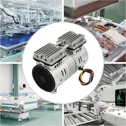 Miniatura 7 de Bomba de aire sin aceite de 550W, Bomba de compresor de pistón sin aceite de alta presión, Bomba de vacío de compresor de 1700 rpm, Bomba de aire de