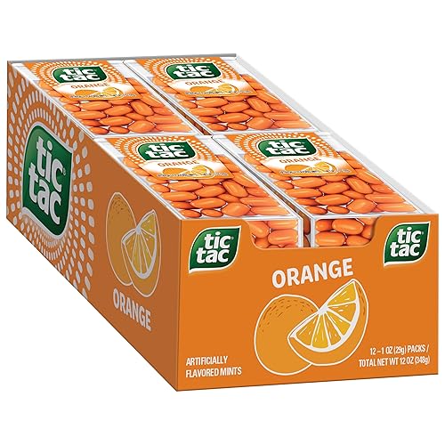 Tic Tac - Menta con sabor a naranja, frescura para llevar, 1 oz. 12 unidades
