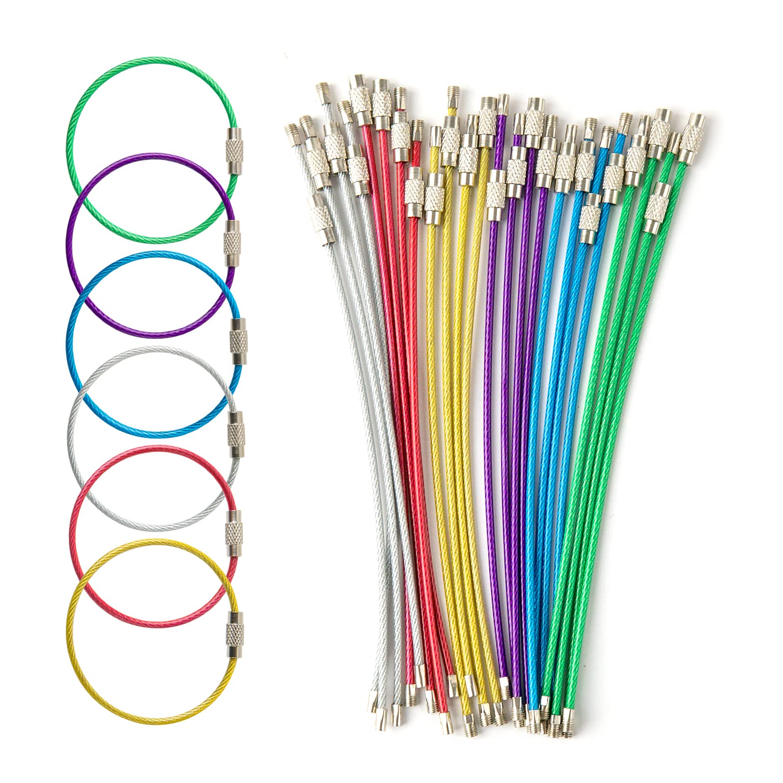 Porte-clés En Fil Acier Inoxydable - 5 Longueurs (10 à 30 Cm) - épaisseur 2 Mm - Pour Clés, étiquettes