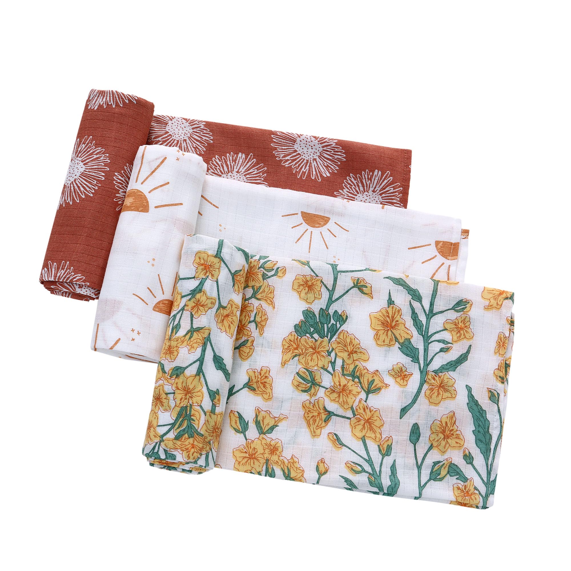 Miracle Baby Muselinas Bebé, Manta Muselinas, Paño de Muselinas, Toalla Facial Infantil, 3 Piezas, 100% Algodónl, 70 x 70cm