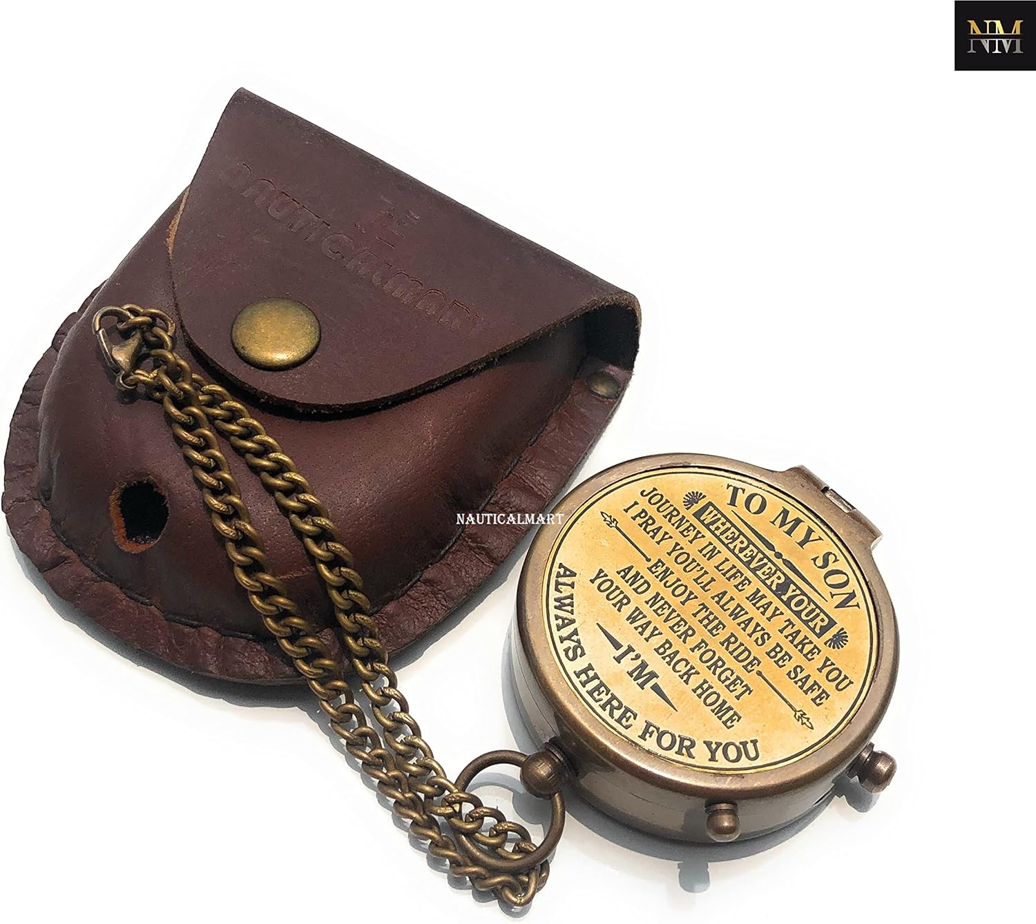 Engravable Compass, Pocket Compass, Brass Compass, to My Son Compass Engraved Gift, Graduation Day Gifts for Son - Son Birthday Gifts - Confirmation Gifts for Son