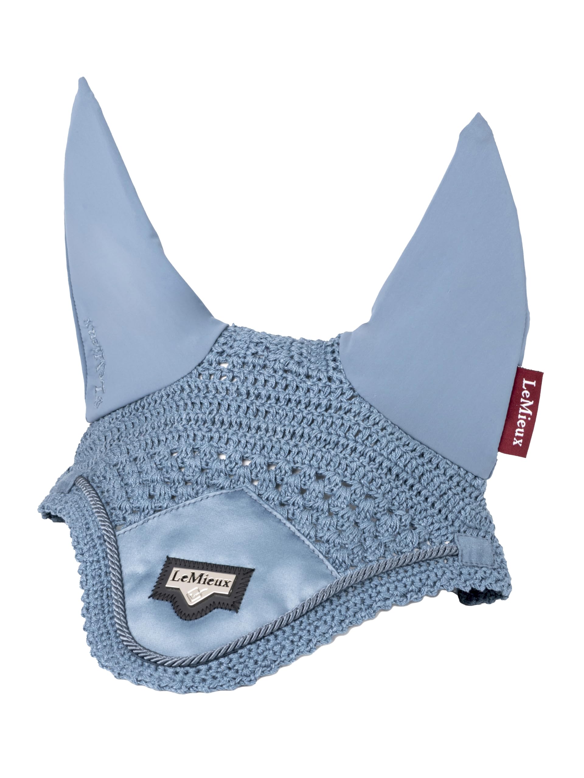 LeMieux Loire Ear Bonnet with Soft Ears - Close Knit Crochet - Comfortable Fit Equestrian Mask - Sport Horse Wear Fly Protection - Ice Blue - Small — image 1