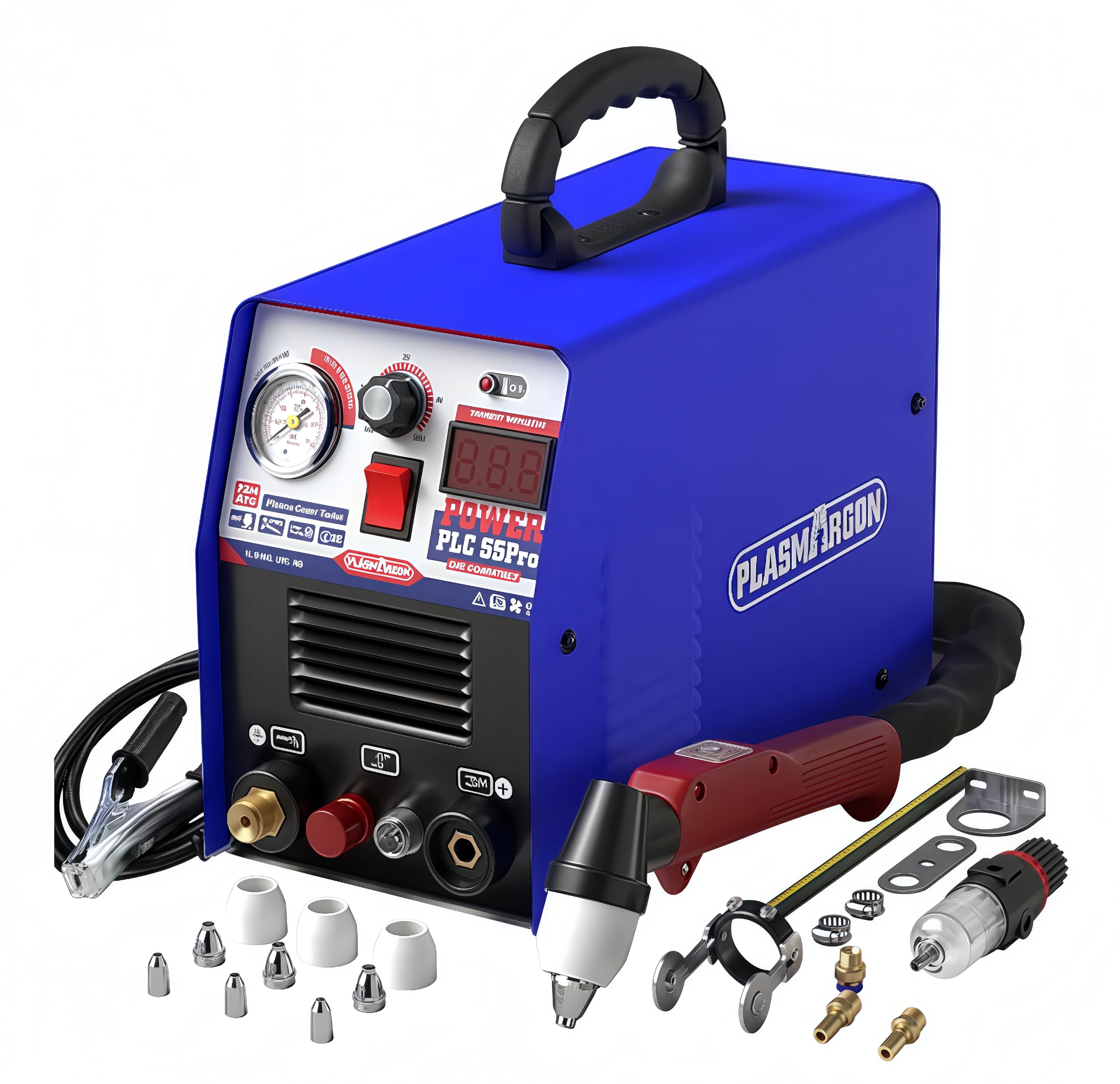 Taglierina al plasma 220 V, 55 A, HF Non-Touch Pilot Arc, spessore massimo di taglio 20 mm, taglio pulito 15 mm (PLC55P)