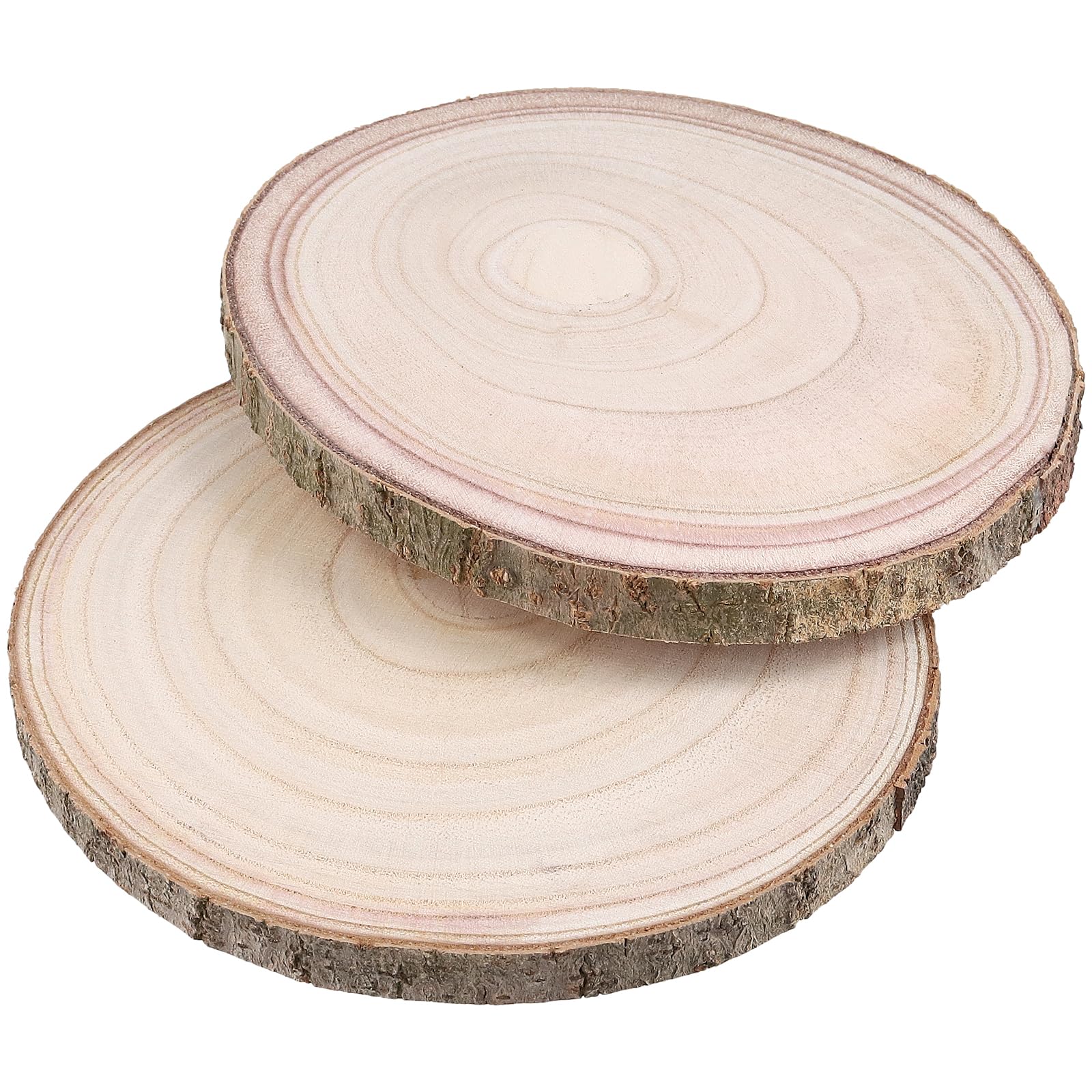 PINGEUI 12 Stück Holzscheiben, 17,8 - 20,3 cm, natürliche Holzscheiben, Kreis-Bastelarbeiten, rund, rustikal, DIY Holzkreis, Handwerk für Hochzeitstischdekoration