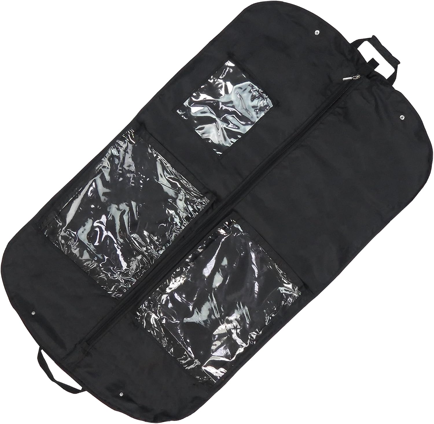 HANGERWORLD 44inch Black Suit Bag Garment Cover with 3 Large Zipped Pockets for Suits, Shirts, Dance Costume Cover