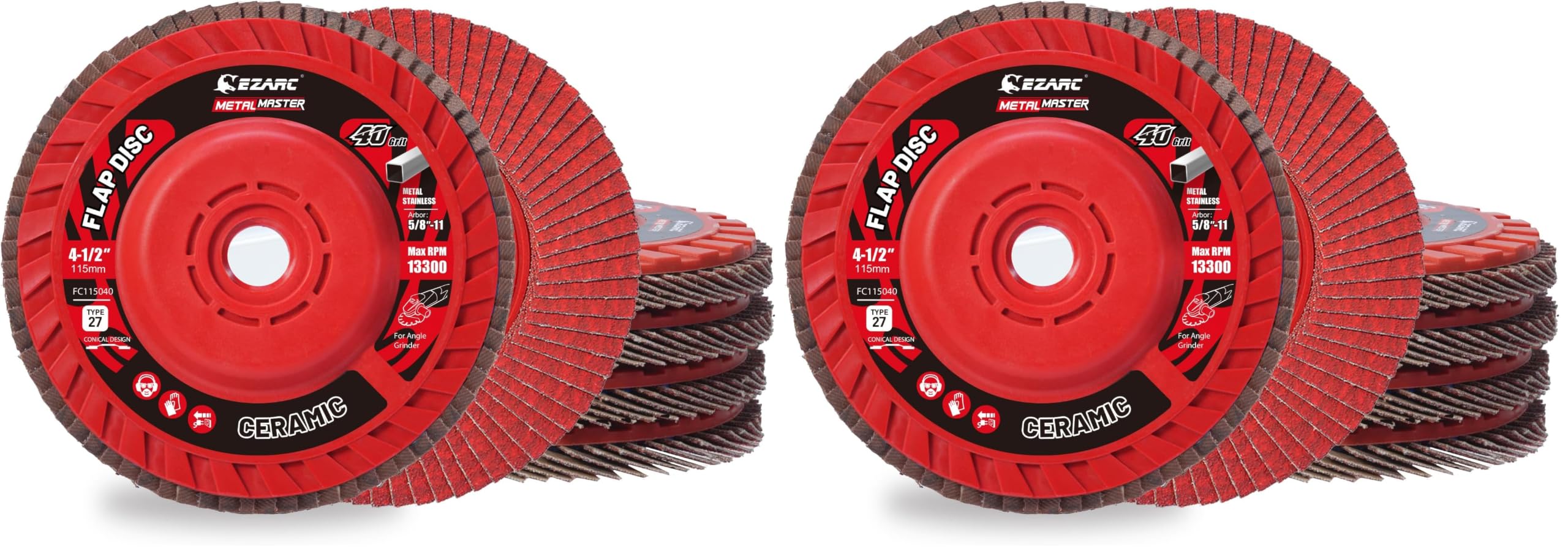 Ceramic Flap Discs - 5 Pack, 60 Grit -11 Ceramic Flap Discs - 5 Pack, 60 Grit -11