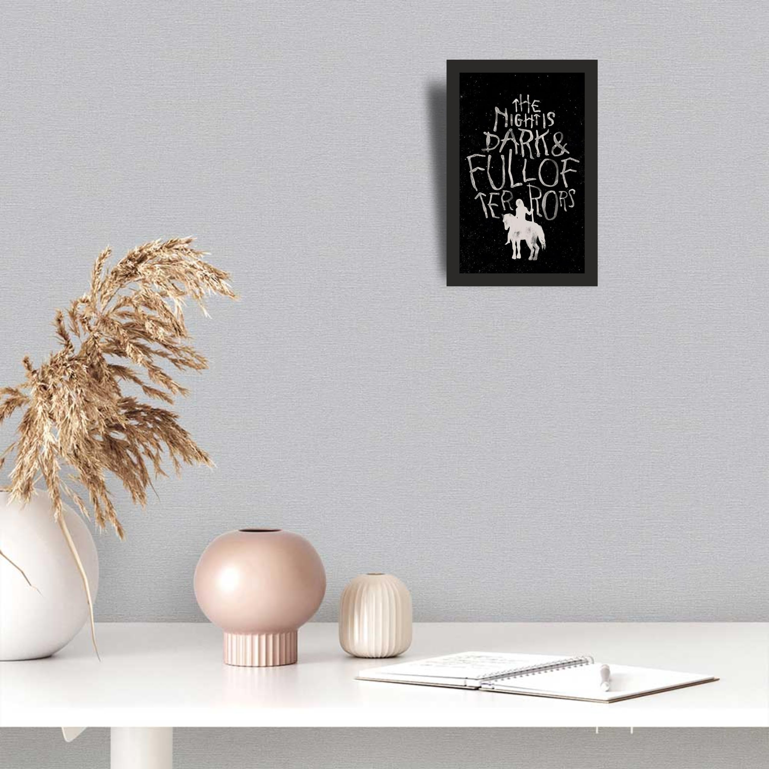 Dark Full of Terrors Rider Wall Art Photo Frame A4 Black