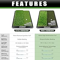 Vista 7 de CHAMPKEY Alfombrilla de Golf de Doble Césped Viene con 9 Tees de Golf y 1 Tee de Goma Alfombrilla de Práctica de Golf con Respaldo de Goma