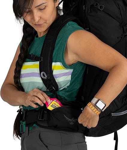 Miniatura 8 de Osprey Tempest 44L Mochila ligera de senderismo para mujer, mochila para viajes y campamento, pampa rojagris carbón, ML