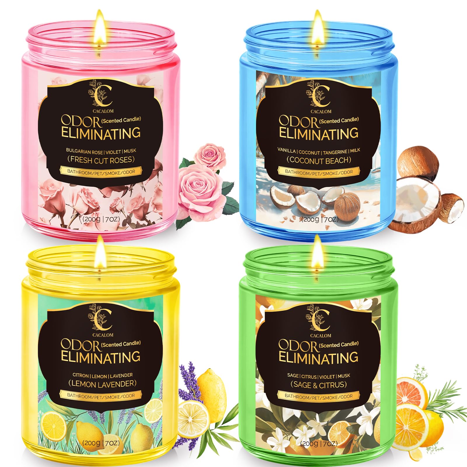 C CACALOM Odor Eliminating Candle Set