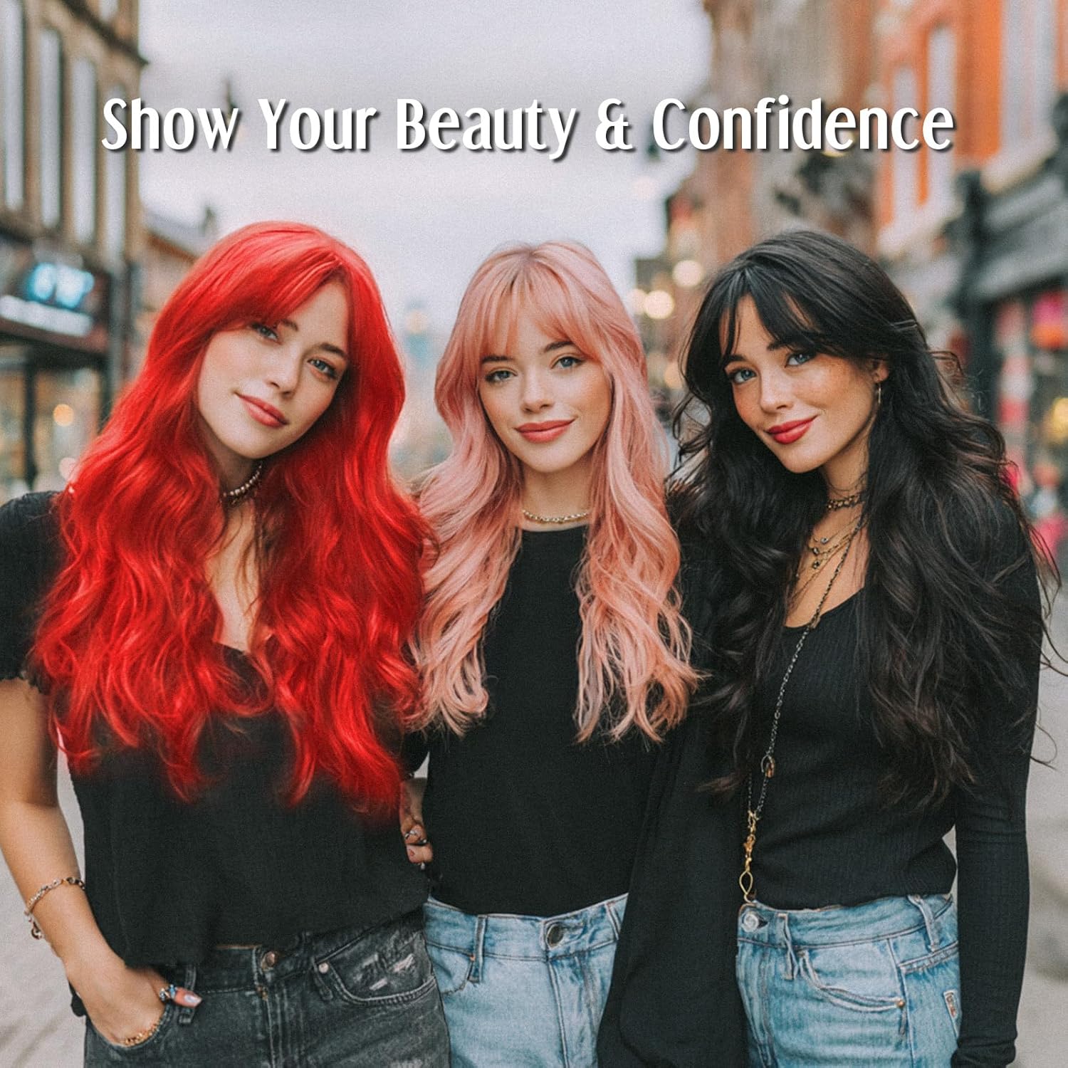 MY-LADY Ginger Wig with Side Side Bangs Long Wavy Cosplay Wig for Women Natural Hair 24 Inch Synthetic Hair for Girls Daily Party Halloween - Image 5