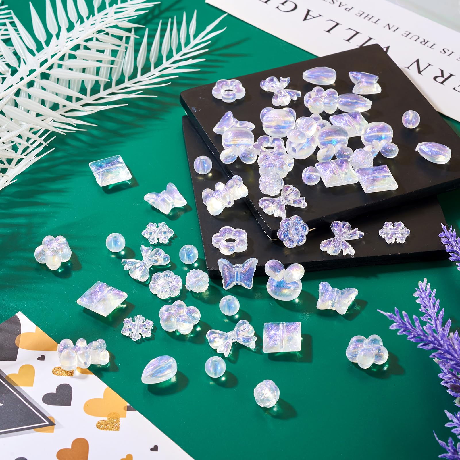 FASHEWELRY 200pcs Clear Acrylic Bear Beads Mixed Color Transparent Gummy Bear Spacer Beads Mini Cute Bears Loose Beads Bulk for Bracelet Necklace Earring Jewelry Making: Clear, 12 Style