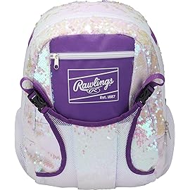 Rawlings | REMIX Backpack Equipment Bag | T-Ball & Youth Softball | White/Purple