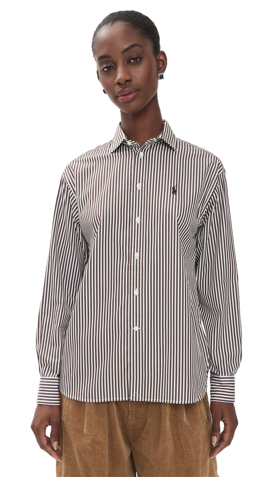 Women's Relaxed Striped Button Down Shirt