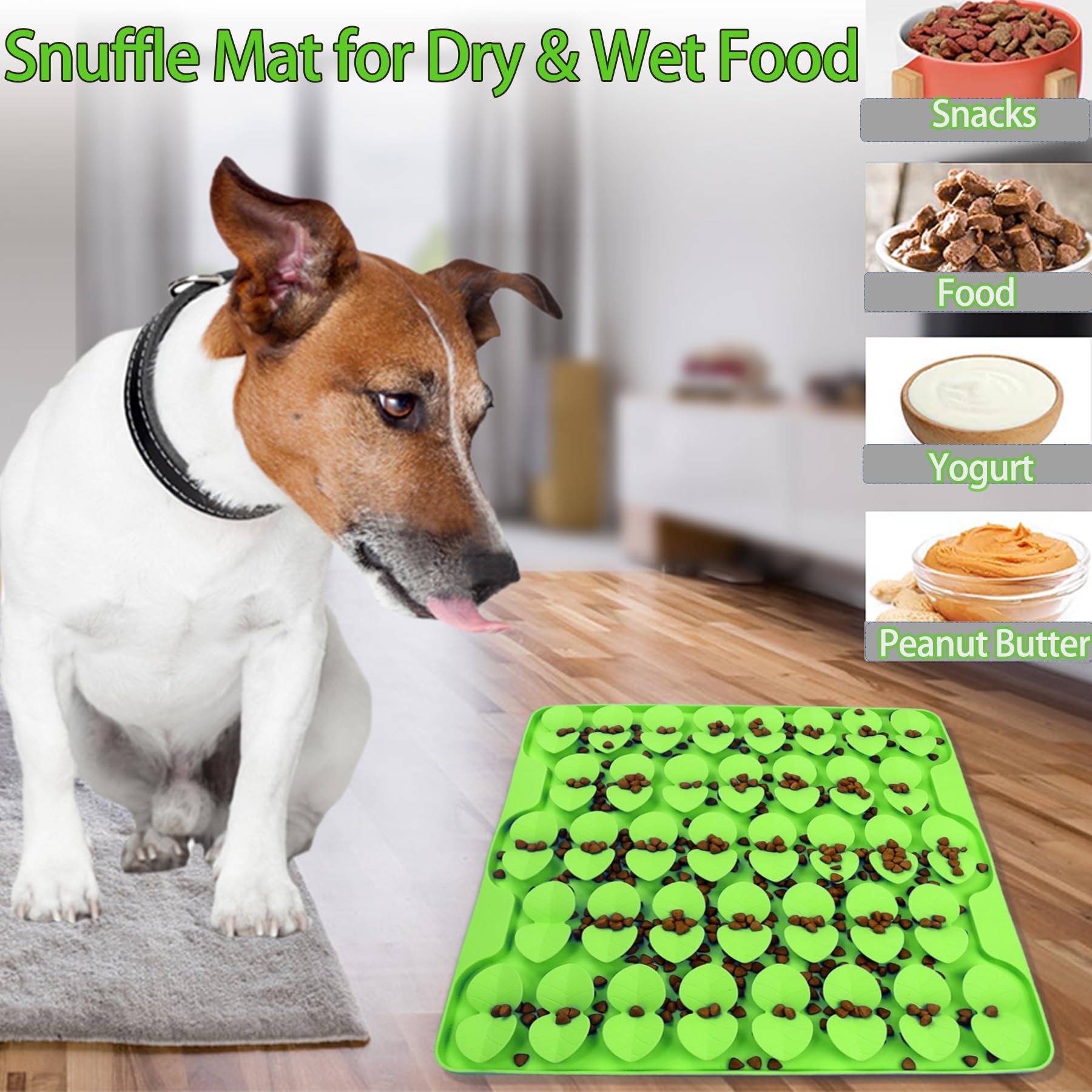 Große Silikon-Schnüffelmatte für kleine, mittelgroße und große Hunde, langsames Fressen, Leckmatte für trockenes Nassfutter für Haustiere, fördert die natürliche Futtersuche, lindert Stress