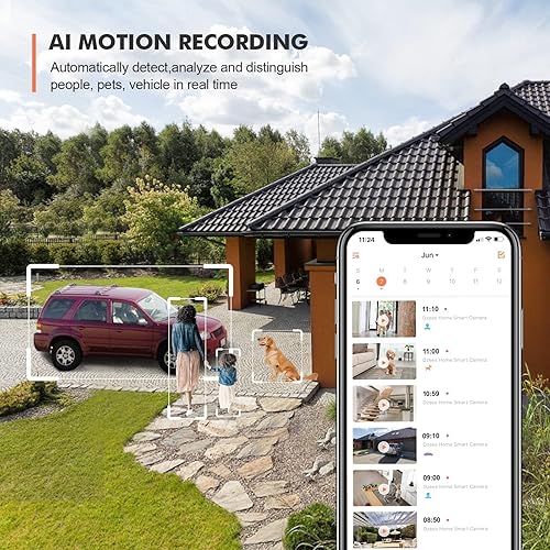 Miniatura 7 de Dzees Cámaras de seguridad PTZ de 360 inalámbricas WiFi para exteriores, cámara de seguridad para el hogar con batería 2K para interiores, foco y