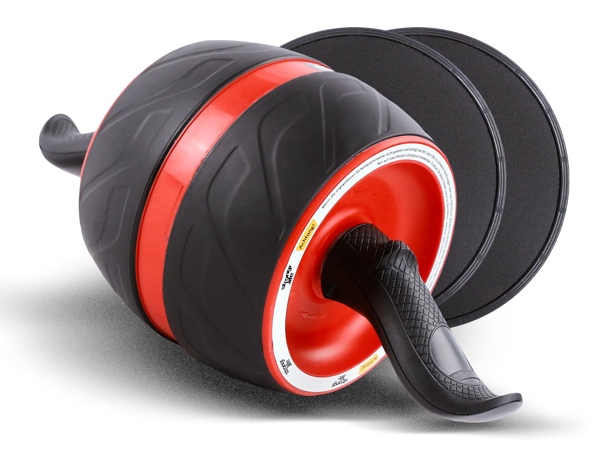 Bauchtrainer für Zuhause - Bauchmuskeltrainer inkl. Schiebepads - Extra breiter Bauchroller - Sport Fitnessgeräte für Zuhause - Ab Roller