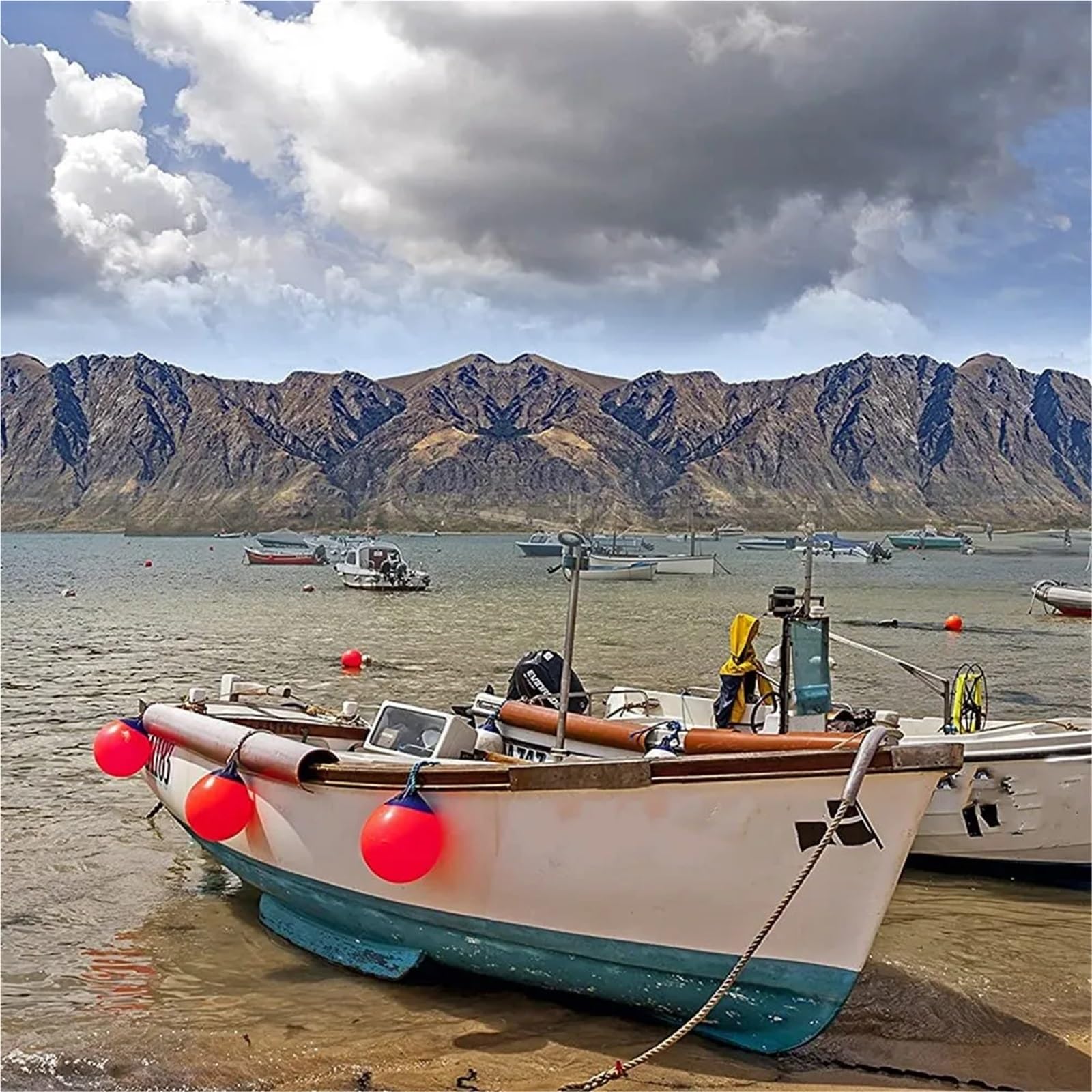 Lot de 2 bouées d'ancrage Rondes for Pare-Chocs de Bateau, Protection de Quai, bouées d'amarrage Marines Bouée d'Ancre pour Bateau