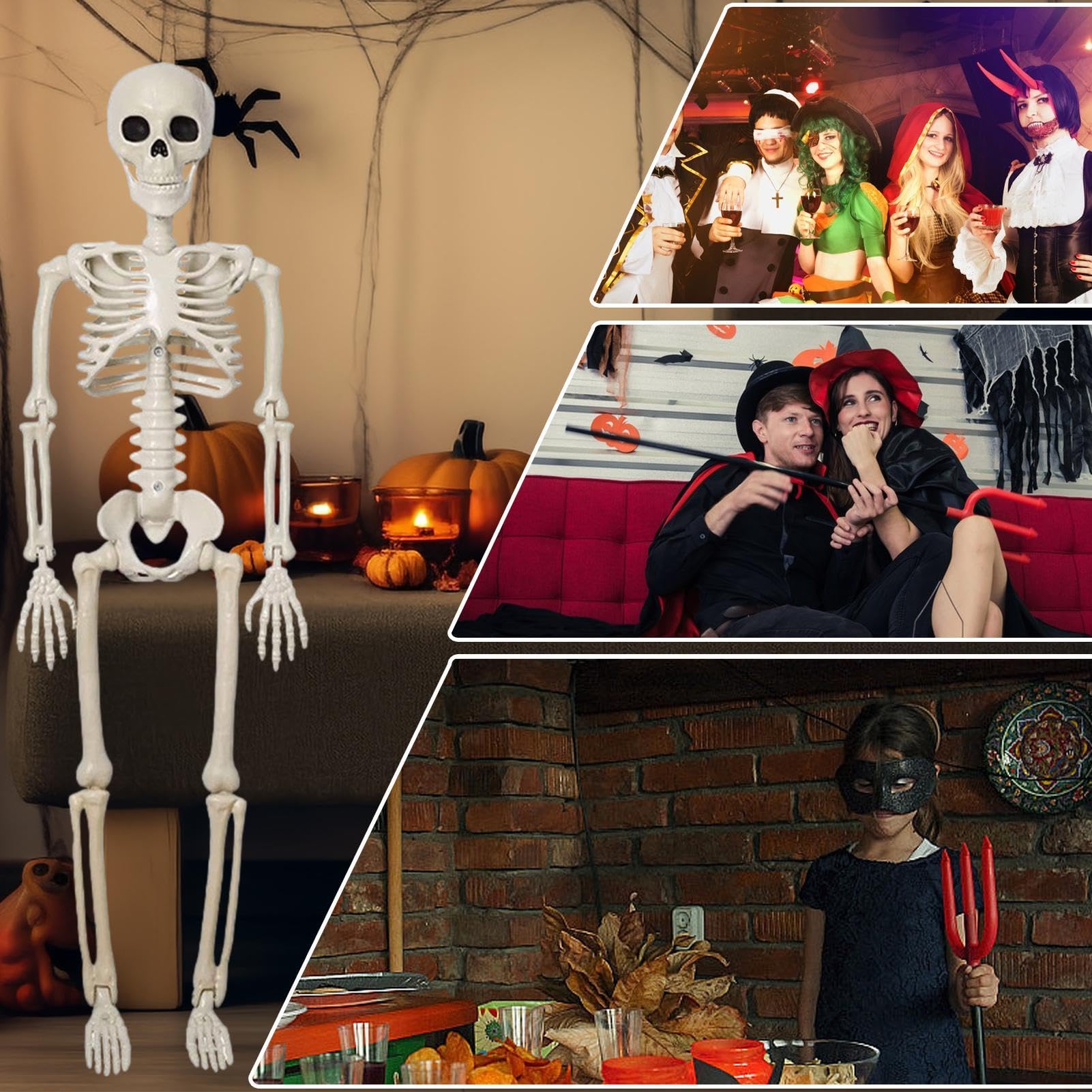 Générique Decorazioni Scheletro Halloween Ornamento osseo articolato