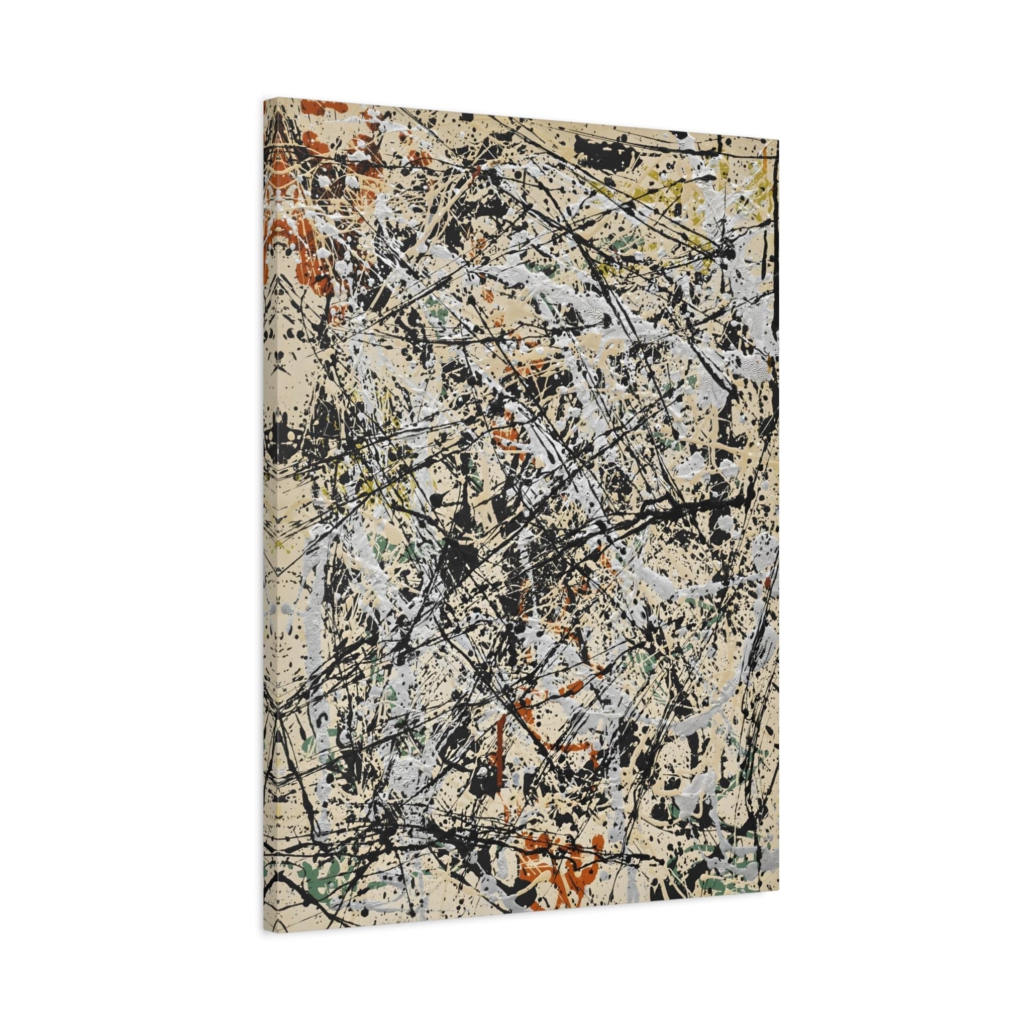 Pollock Abstract Artwork - Canvas Wall Art Print 32x24 inch (80x60 cm) - Vertical / 1.25 inch