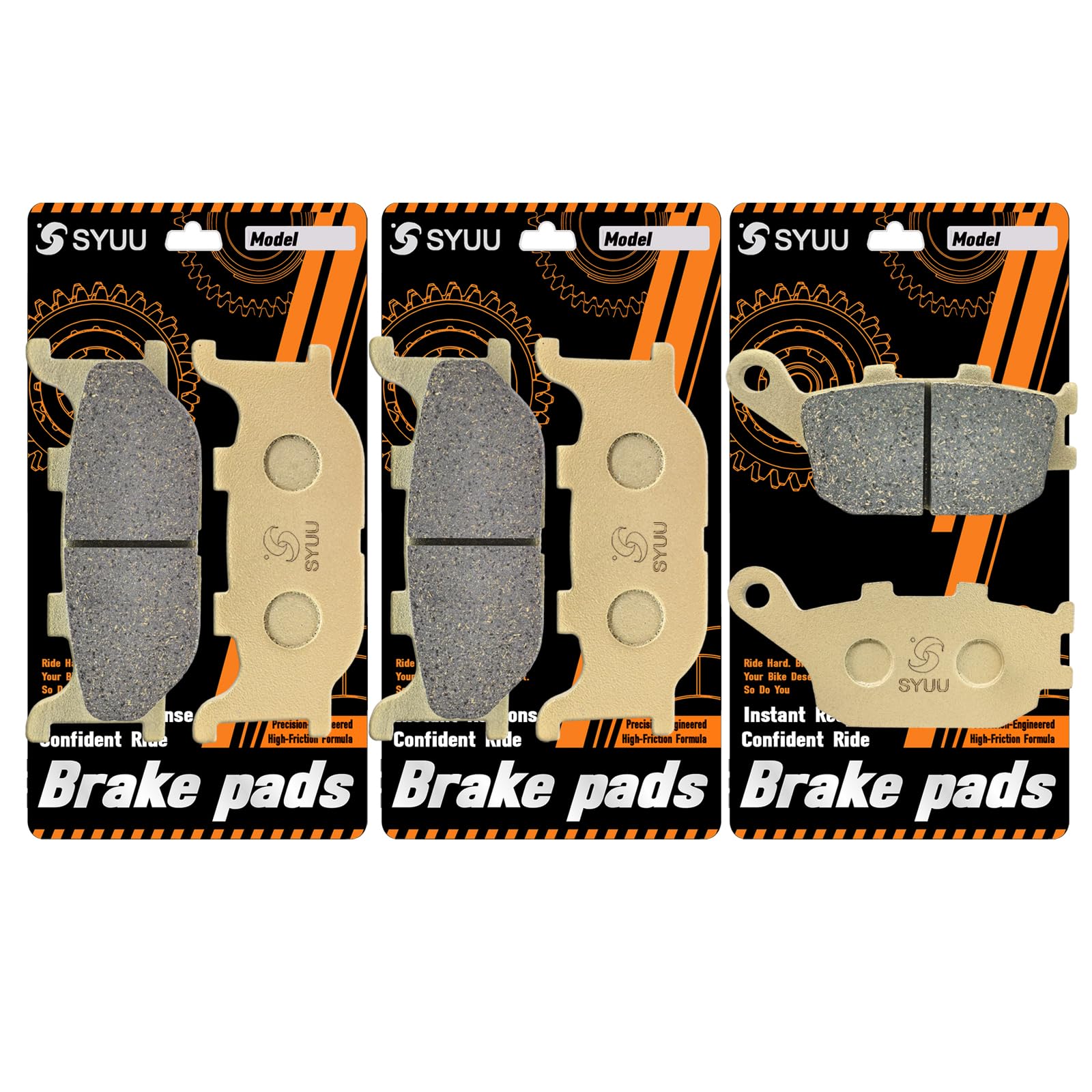 S SYUU Motocicleta ibra de cobre delantero y trasero Pastillas de freno Compatible con Yamaha FZ6 FZ 600 2004-2007 XJ6 N/F/S/SP 2013 FA199F FA174R
