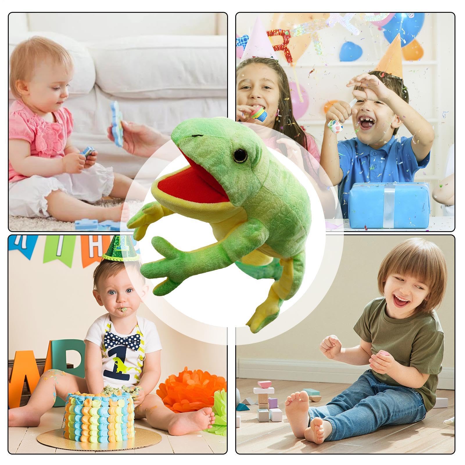 Marionetas de Mano con Móvil - Marioneta de Mano de Peluche Suave de Camaleón | Marionetas de Animales de Peluche Dulce, Regalos de Cumpleaños, Títeres de Mascotas para, Espectáculo