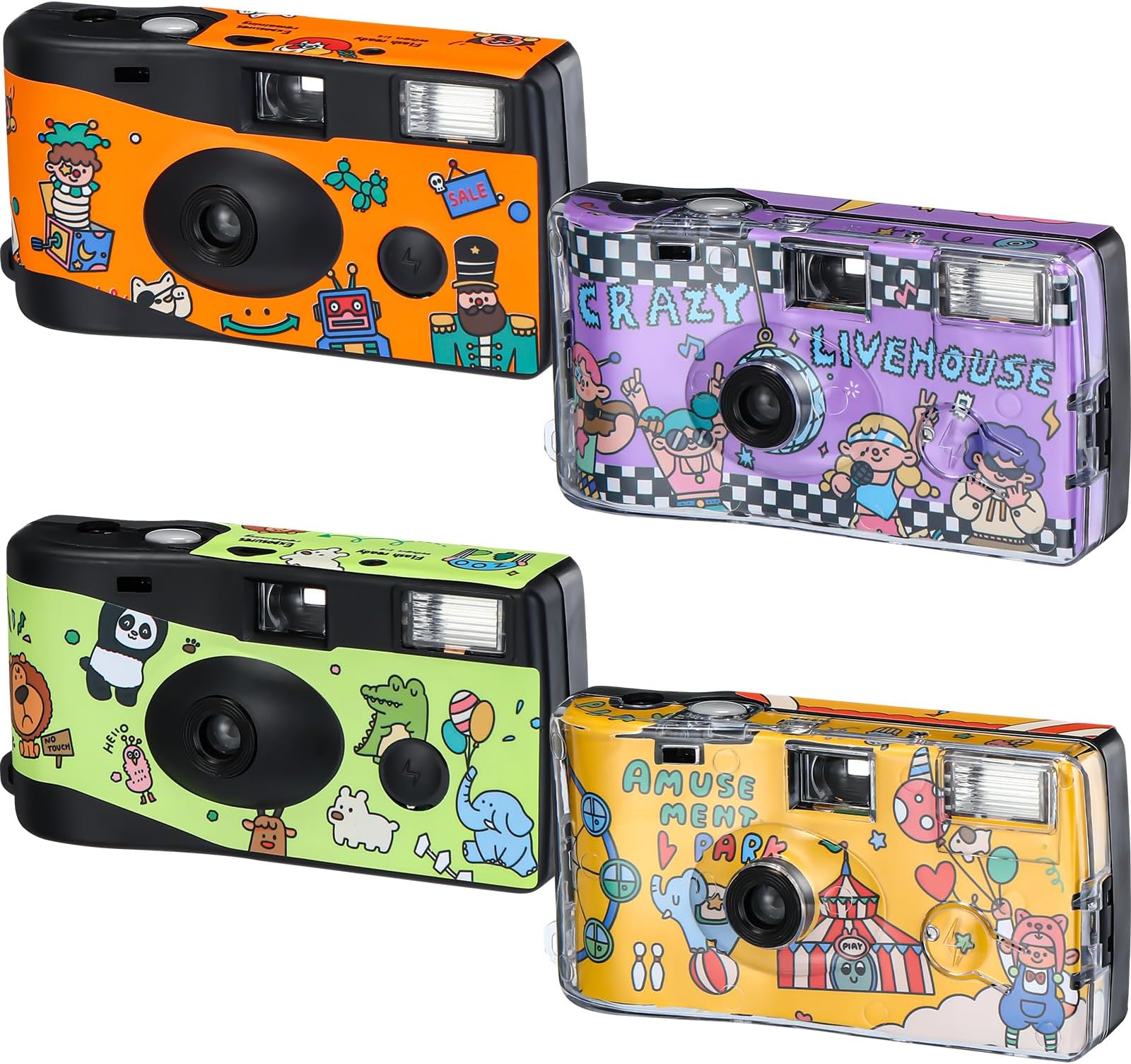 Copkim4 Pack Disposable Camera for Kids 34mm Single Use Camera with Flash 34mm Film Camera for Wedding Christmas Party Travel