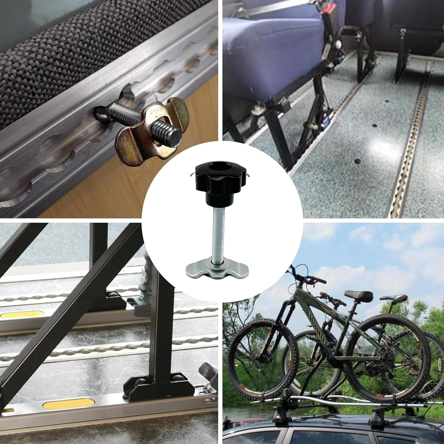 L Track Rail - Heavy Duty Lug Threaded Stud Fitting Tie Down, Secure Bolt Mounting Hardware | Anti Slip Replacement Rail Part for Car Truck Airplane Garage Warehouse Vehicle Cargo Transport Accessorie