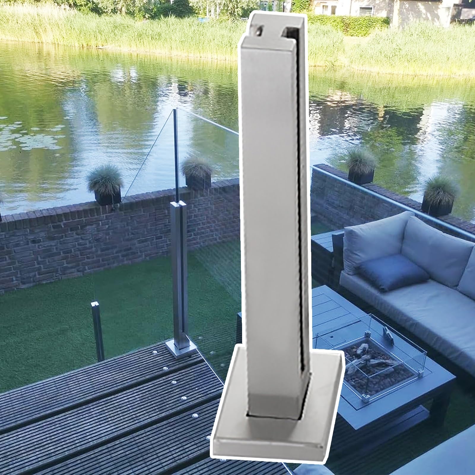 Pali Per Ringhiere In Vetro - Sistema Balaustra In Acciaio Inox 304, 85cm Argento - Foto 4