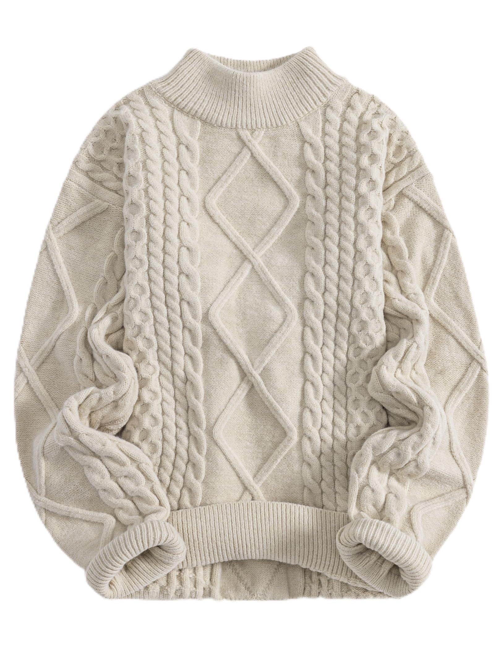Aelfric Eden Oversized Sweater for Women Turtleneck Long Sleeve Sweater Arctic Velvet Knit Pullover
