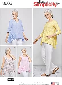 Simplicity U06762A - Kit De Patrones De Costura Para Mujer, Diseño De Playera Fácil De Coser Y