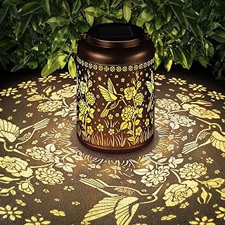 Mothers Day Gifts, Hummingbird Solar Lanterns Garden Decor Birthday Gifts for Women Mom Grandma Hanging Solar Lights Outdoor Waterproof Decoration for Outside LED Lanterns for Yard Patio Lawn