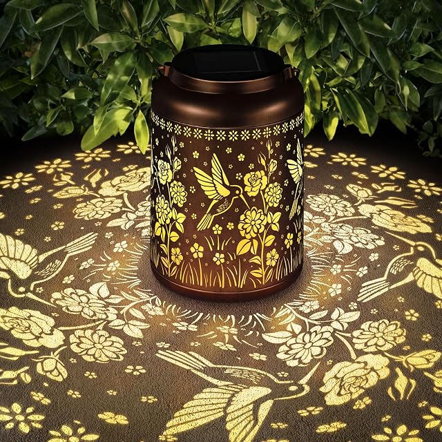 Mothers Day Gifts Hummingbird Solar Lanterns Garden Decor Birthday Gifts for Women Mom Grandma Hanging Solar Lights Outdoor