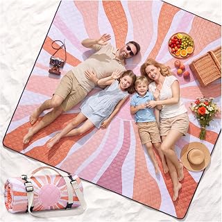 Waterproof Beach Blanket Picnic Outdoor Camping Mat Oversized Extra Large Foldable Sandproof Sand Free Resistant Big XL Giant Towel Hawaii Honeymoon Essentials Women Summer Must Have Vacation Gift