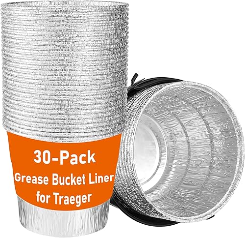 Revestimiento de cubo de grasa para Traeger HDW152-30 Bandeja de revestimiento de papel de goteo compatible con Traeger Pro Series 575,780, 22,34