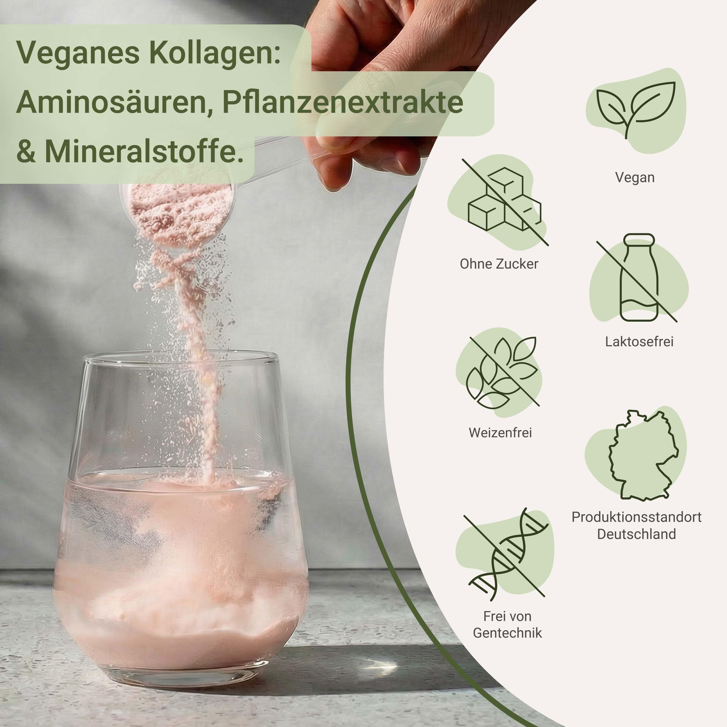 for you vegan collagen Pulver Waldfrucht + Hyaluronsäure Doppelpack - Enthält vegane Typ-1-Kollagenalternative VeCollal®, ohne Zucker, mit Biotin, Vitamin C, Zink & Silizium – für Haut, Haare & Nägel