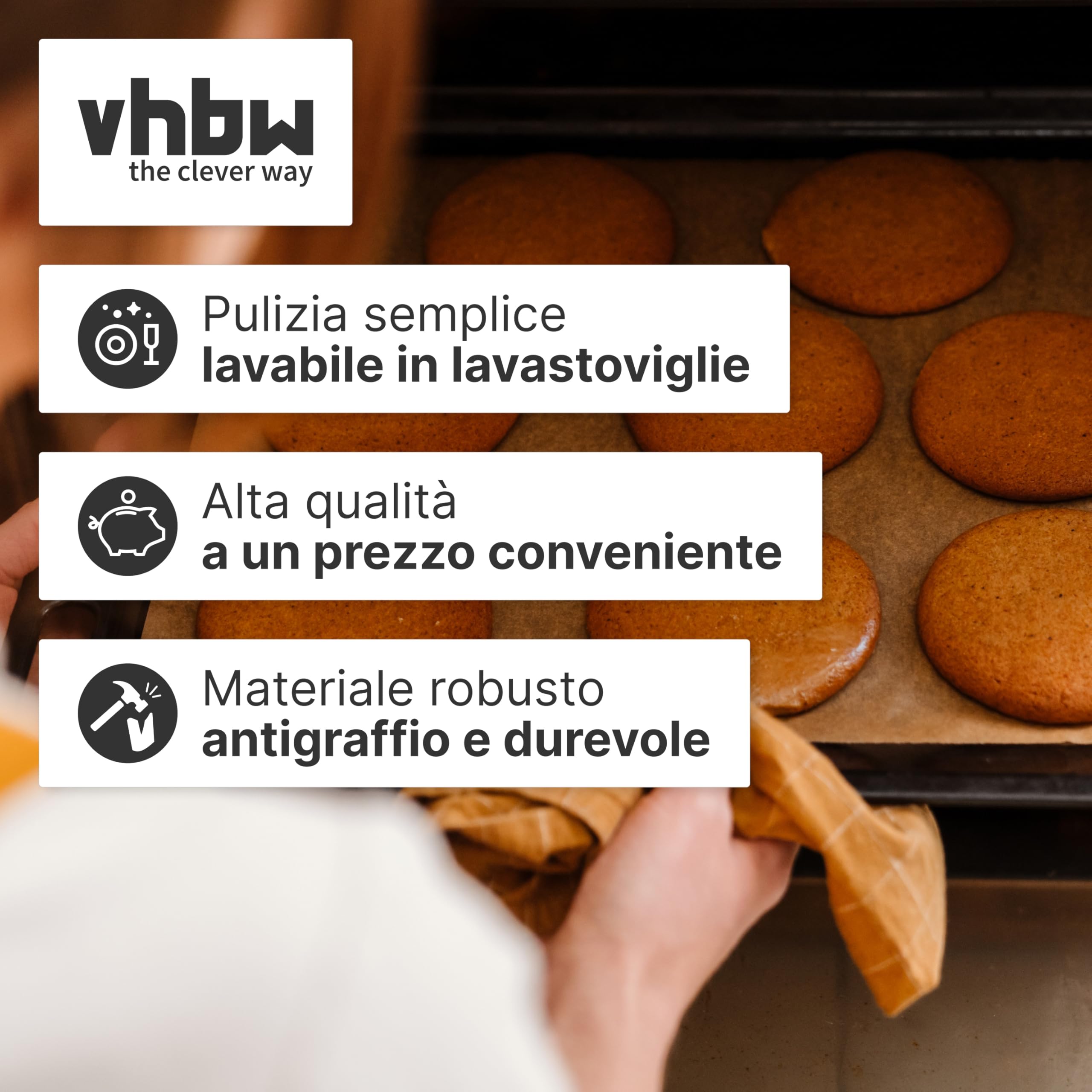 vhbw teglia sostituisce Miele HBB 71 per forno - 44,5 x 37,5 x 5 cm