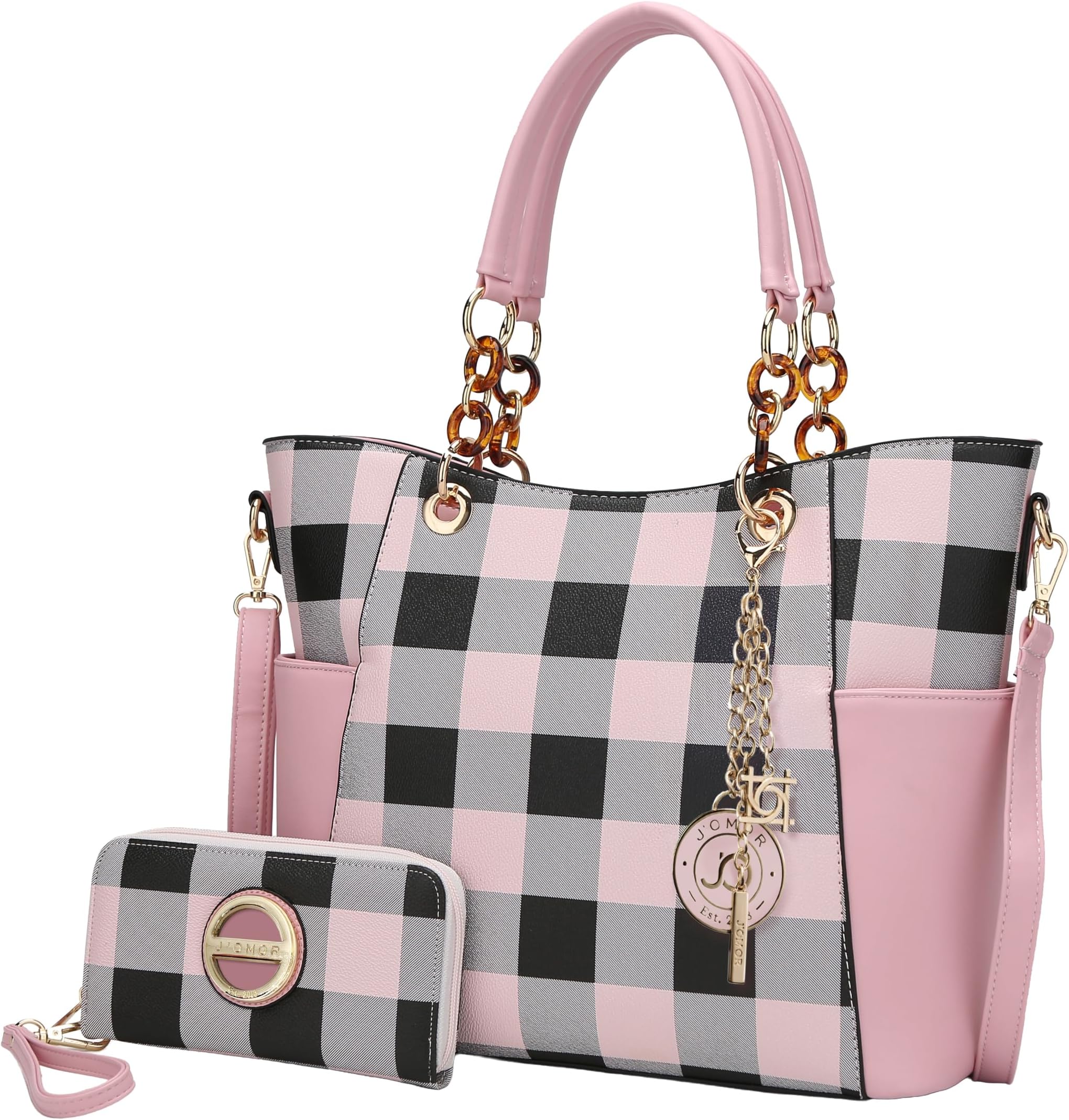 J’OMOR by Mia Tote Bag for Women, Handbag Set with Wallet Top-Handle Bag Vegan Leather Purse