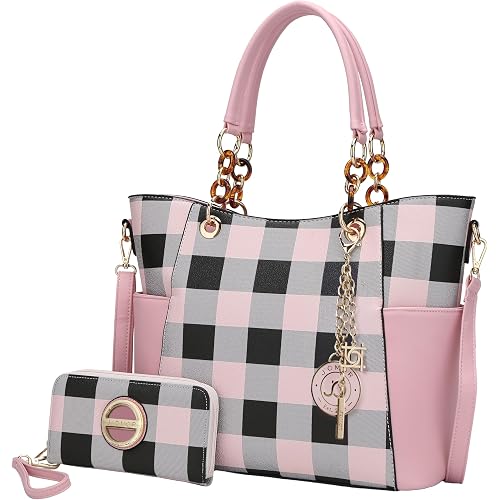 J’OMOR by Mia Tote Bag for Women, Handbag Set with Wallet Top-Handle Bag Vegan Leather Purse