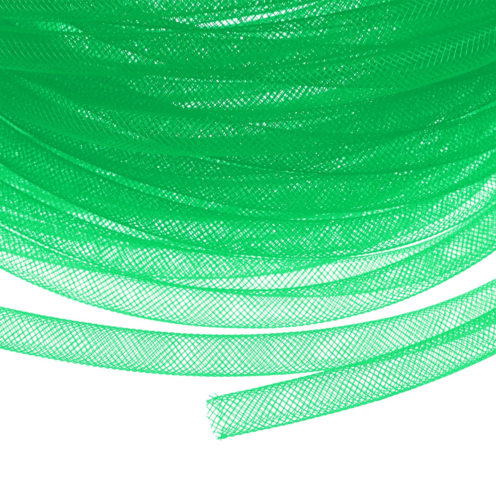 M METERXITY Mesh Tube Ribbon 25 Yards, 8mm Elastic Fabric Ribbons Mesh Tubing for Crafts/Gift Wrapping/Flower Bouquets/Wedding/Birthday/Holiday/Wreaths Christmas/Decoration[Fruit Green]