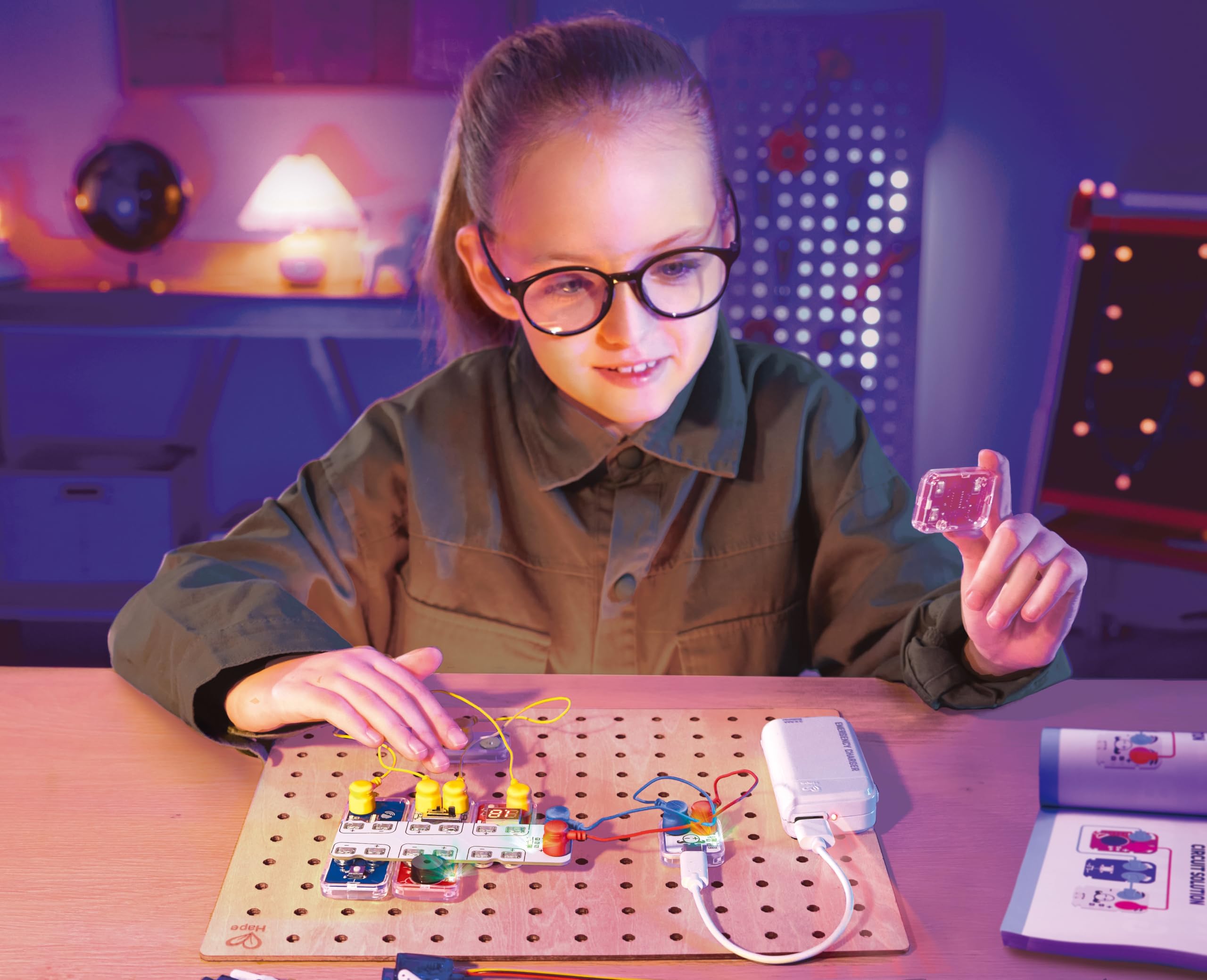 Hape Labbox Elektrobaukasten Kinder Pro, Laser Sensor, ab 8 Jahren