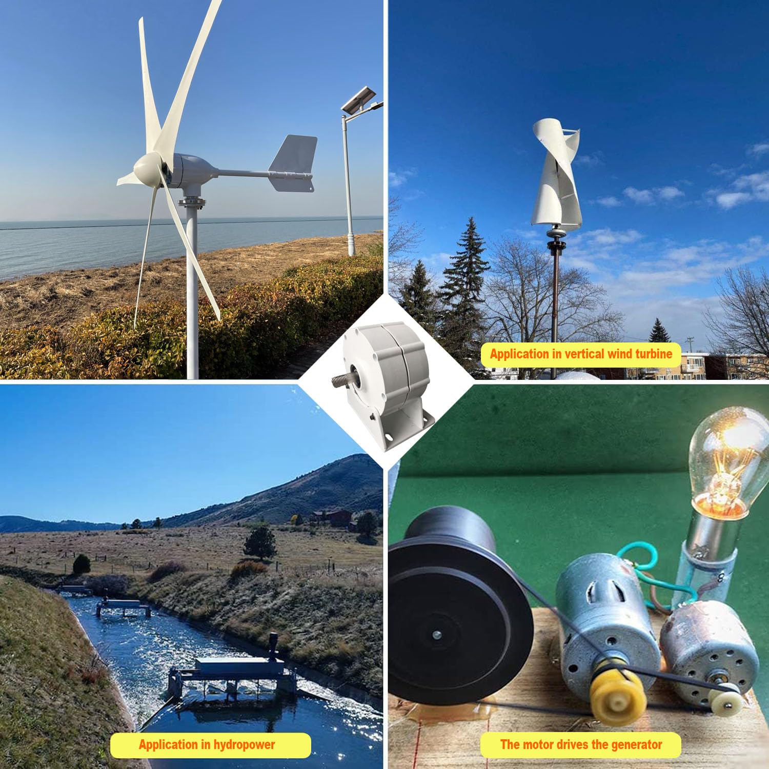 Generatore di magneti permanenti, 800 W, 12 V, 24 V, 48 V, dinamo a 3 fasi, per turbina eolica fai da te e progetti di energia libera (without-12 V)