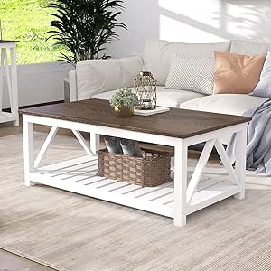 ChooChoo Farmhouse Coffee Table, 40 White