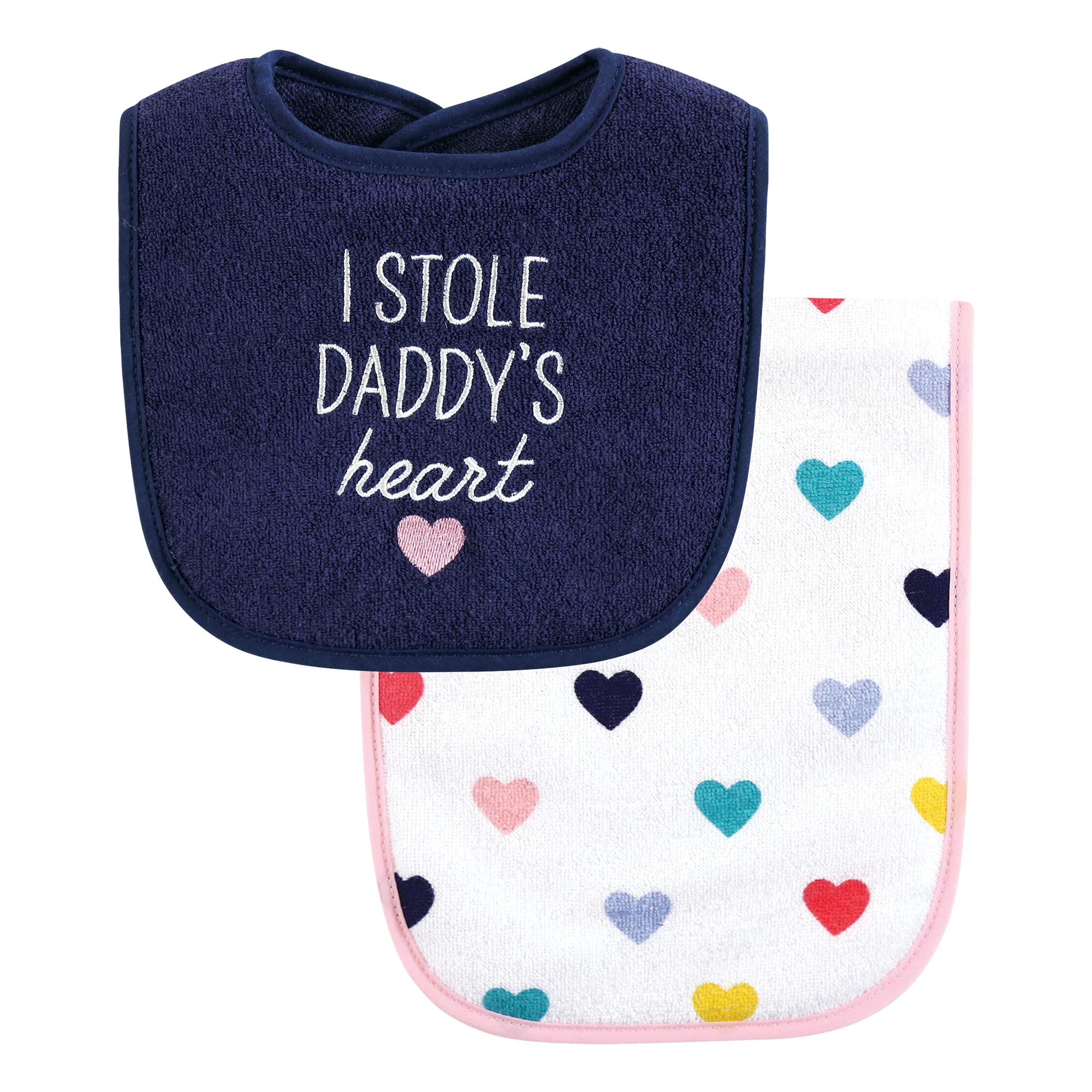 Hudson Baby Uni Baby Baumwolle Frottee Lätzchen und Spucktuch Set, Bold Mom Dad, One Size