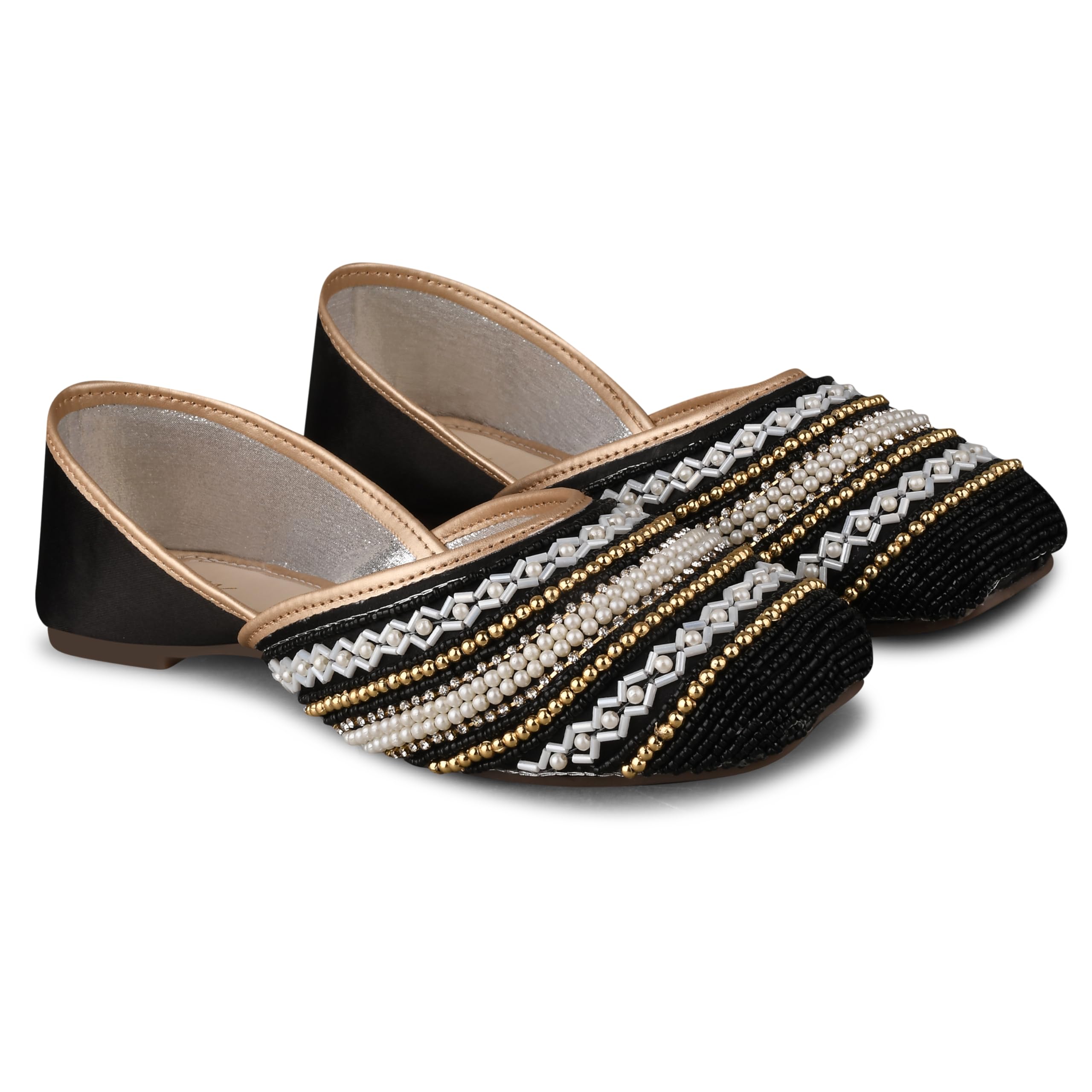 JM LOOKS Stylish Embroidered Jutti for Women/Girls | Embellished Stone Work Jutti | Wedding Bellies | Women Ethnic Shoe Traditional Mojari | Kolhapuri/Jaipuri/Punjabi Jutties | (Black, 39) (B0CX21BJFZ) Amazon Price History, Amazon Price Tracker
