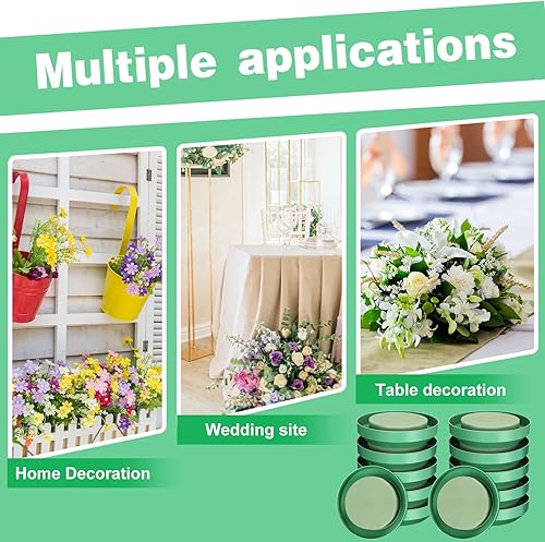 Miniatura 6 de Kit de 12 piezas de espuma de flores con cuenco de 6.5 pulgadas, grandes bloques de espuma florales redondos, kit de arreglos florales de bricolaje,